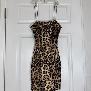 Bear Dance cheetah silky dress, size S